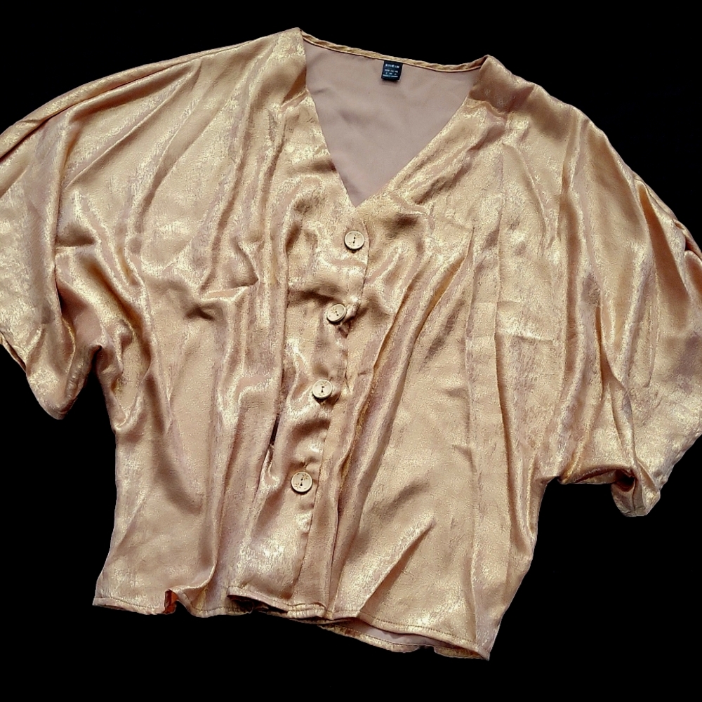 NWT SHEIN Oversized Shimmery Gold Top